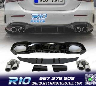 DIFUSOR MERCEDES CLASE A V177 AMG 18- SEDAN LOOK A45 + COLAS