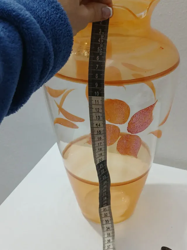 Vaso Murano Arancione Trasparente Vetro