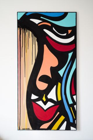 Quadro Pop Art moderno dipinto a mano