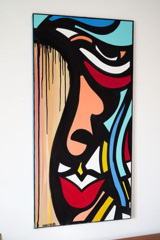 Quadro Pop Art moderno dipinto a mano