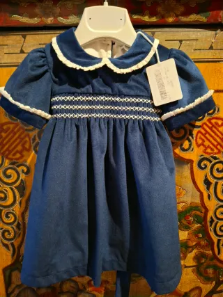 Vestito elegante blu ciniglia