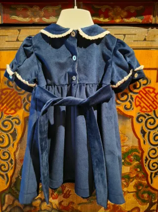 Vestito elegante blu ciniglia