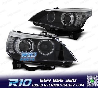 FAROS XENON BMW E60 E61 03-04 OJOS ANGEL CCFL D2S FONDO NEGR