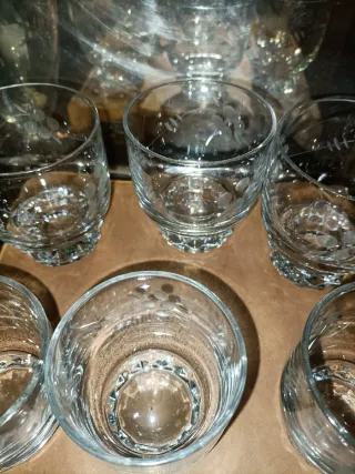 Set Bicchieri Acqua Vino Bottiglia Vintage Vetro