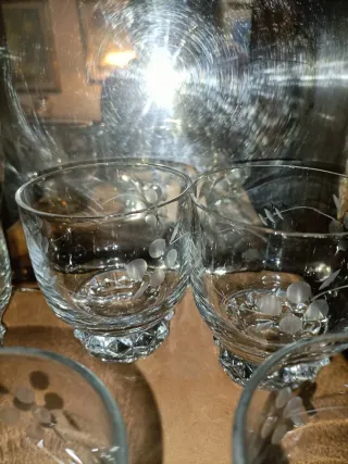 Set Bicchieri Acqua Vino Bottiglia Vintage Vetro