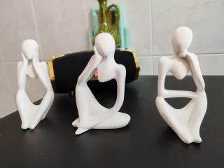 Set 3 Statuette Astratte Pensatore