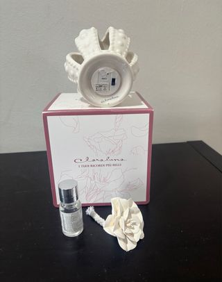 Diffusore profumo corona LED porcellana bianca