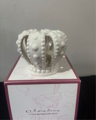 Diffusore profumo corona LED porcellana bianca