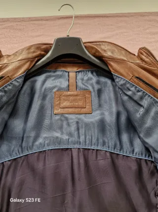 Cazadora Piel Massimo Dutti Marrón