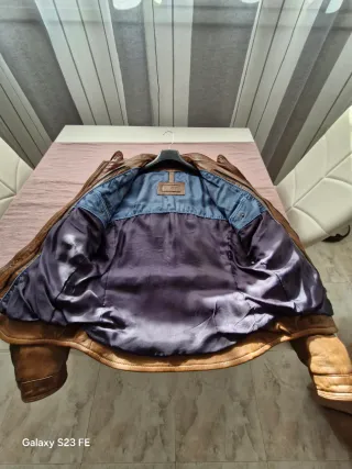 Cazadora Piel Massimo Dutti Marrón