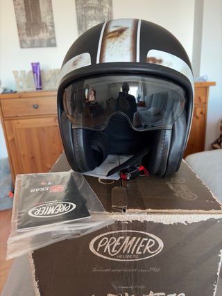 Casco Jet Premier Vintage Negro talla M