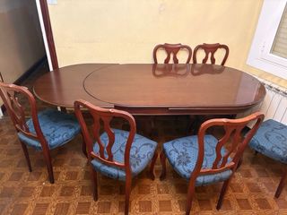 Mesa y 6 Sillas de Comedor Madera