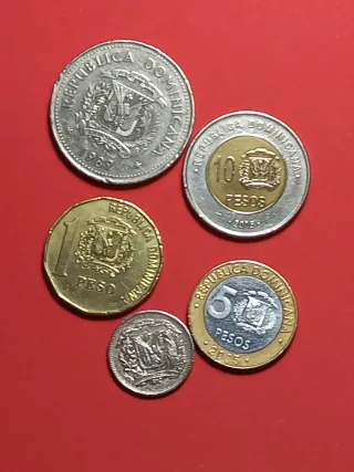 Lote de 5 monedas de colección Rep. Dominicana