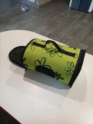 Transportín gato flores verde