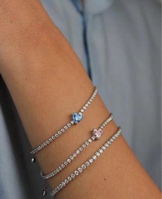 Conjunto Plata de Ley Riviere Pulsera y Pendientes
