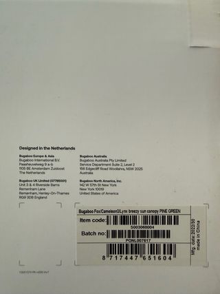 Capota Bugaboo Breezy ventilada