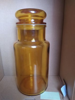 Barattolo farmacia vintage ambra vetro