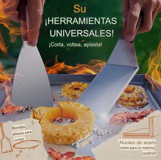 Plancha Barbacoa Inox + 2 Espátulas