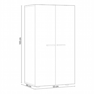 Zapatero 2 Puertas. Cemento/Blanco.