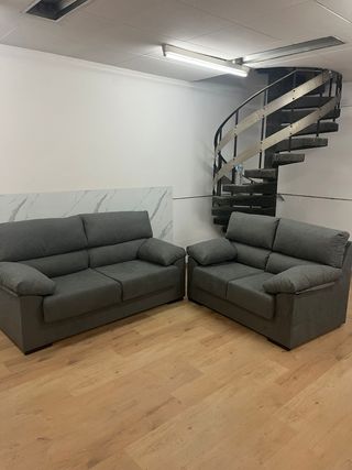 Sofás de tela grises (2 unidades) envío