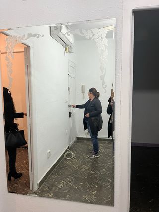 Espejo de pared grande con motivo floral 100x150cm