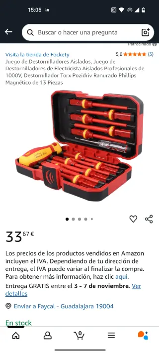 Juego de destornilladores aislados