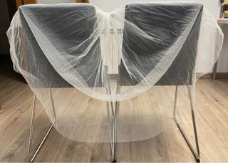 Velo Novia Brillante Plata Blanco