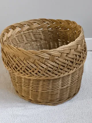 CESTO MIMBRE GRANDE MANTAS MACETERO DECORACIÓN
