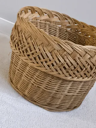 CESTO MIMBRE GRANDE MANTAS MACETERO DECORACIÓN