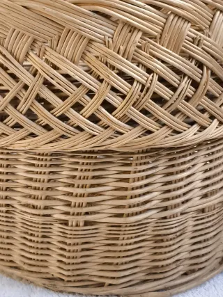 CESTO MIMBRE GRANDE MANTAS MACETERO DECORACIÓN