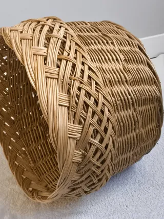 CESTO MIMBRE GRANDE MANTAS MACETERO DECORACIÓN