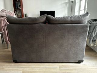 Sofá 2 plazas gris tela
