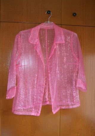 Blazer fiesta transparente rosa