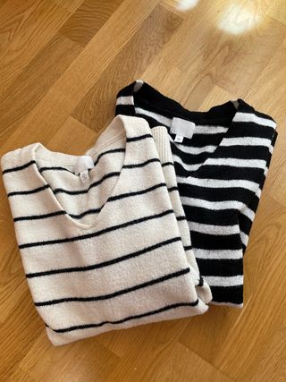 2 jersey rayas con lana casi nuevos tallan grande