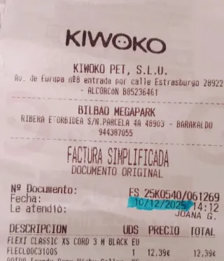 Correa retráctil Flexi Classic TALLA XS 1.5m