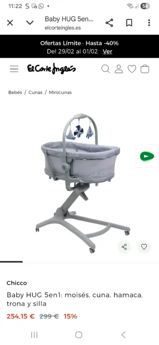 Moisés convertible para bebé