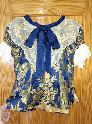 Traje de Fallera Azul y Dorado