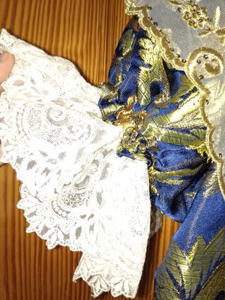 Traje de Fallera Azul y Dorado