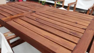 Mesa de terraza de madera  con alas plegables
