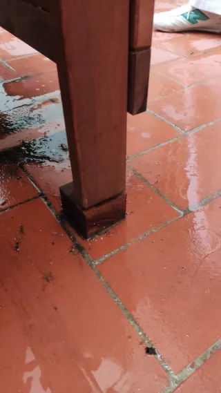 Mesa de terraza de madera  con alas plegables