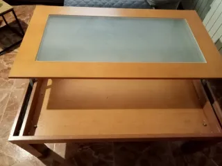 Mesa de centro madera y cristal