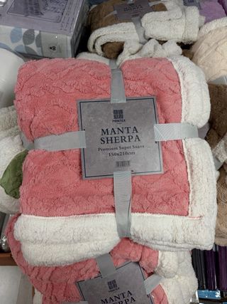 Manta Sherpa Rosa Cama 90cm