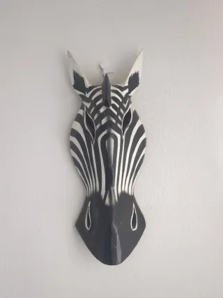 Máscara Cebra Pared Tanzania Madera