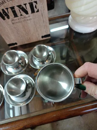 Set 6 Tazzine Caffè Acciaio Inox 18/10 vintage