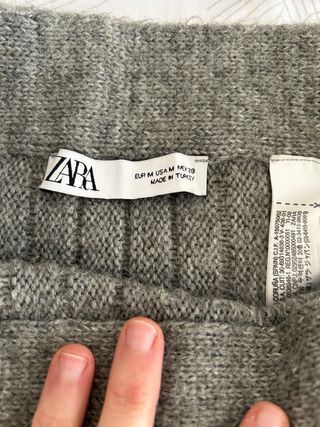 Conjunto Zara Falda y Jersey Lana Gris