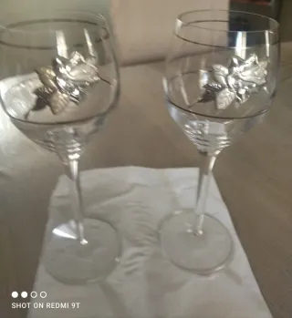 Calici vino cristallo decorati