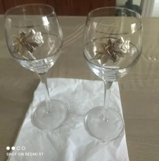 Calici vino cristallo decorati
