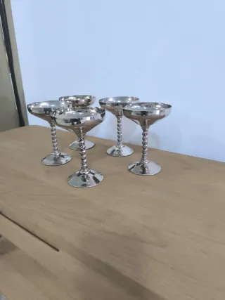 Set 5 Copas Metal Plateado