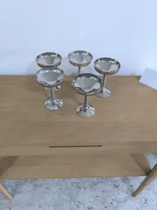 Set 5 Copas Metal Plateado