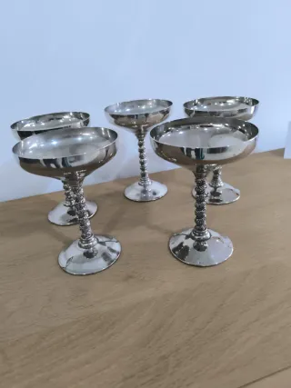 Set 5 Copas Metal Plateado